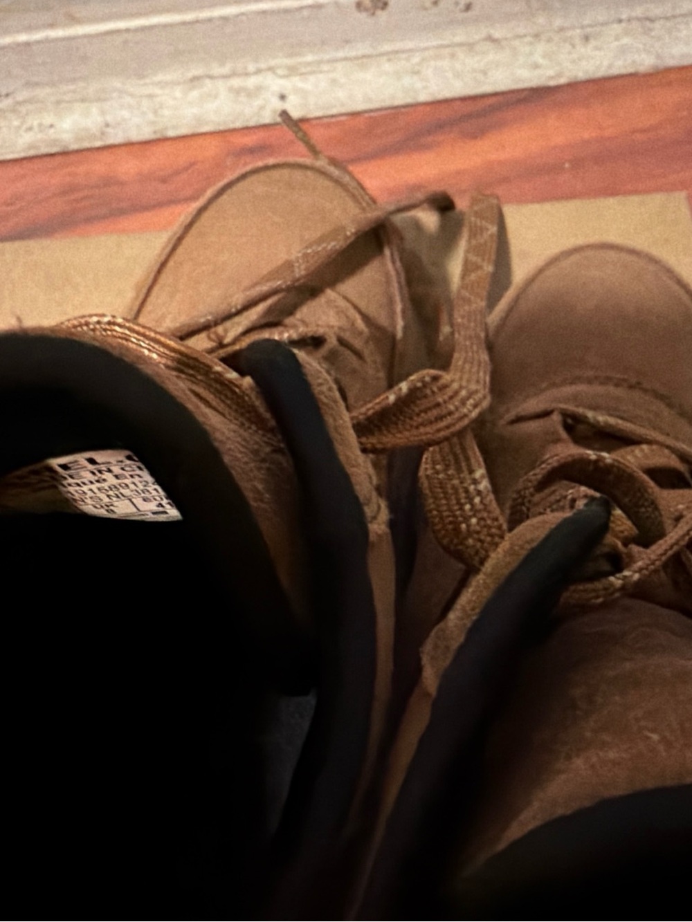 Men's Brown Lace-Up Work Boots with Padded Collar